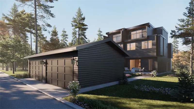 Triple garage